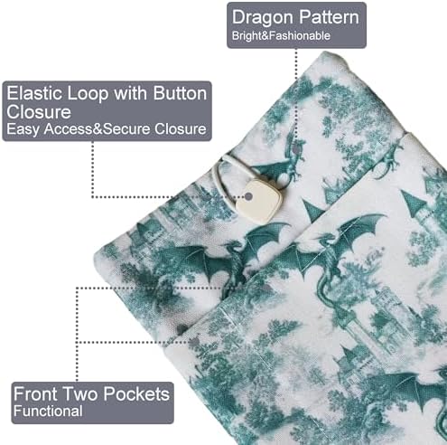 Wisplume ereader sleeve showing the divided front storage pocket