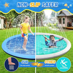 Giveuplay blue inflatable water play mat with fountain streams for toddlers and family pets