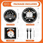 Close up of D20 dice plate design and Roll to Celebrate text