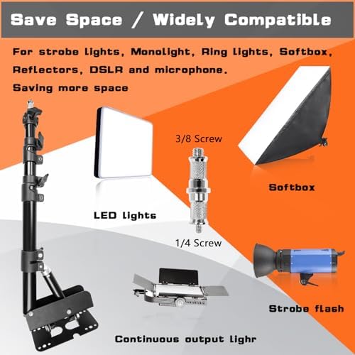 DImotliyor flexible rotation boom arm demonstrating the full one hundred eighty degree swing capacity for overhead studio lighting positions
