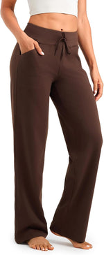 Yogipace Women's Petite/Regular/Tall Wide Leg Yoga Pants with Pockets Lightweight Drawstring Relaxed Fit Lounge Sweatpants - Image 12