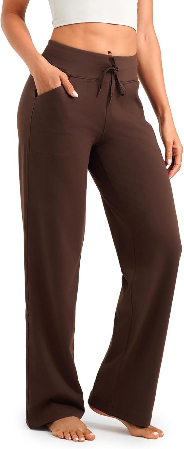 Yogipace Women's Petite/Regular/Tall Wide Leg Yoga Pants with Pockets Lightweight Drawstring Relaxed Fit Lounge Sweatpants - Image 12