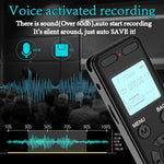 Aiworth voice activated recorder close-up of the front panel smartphone-like operational layout.