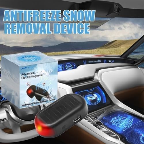 Portable rapid-action car defroster unit displaying the red indicator light