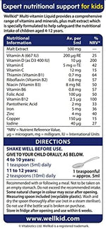 Imported Vitabiotics kids daily health syrup displaying age appropriate dosage instructions