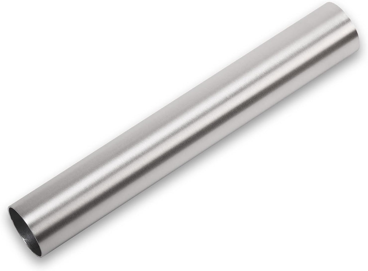 Straight aluminum piping brushed finish detail