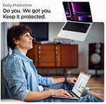 MacBook Pro 16 inch screen showing high clarity with Spigen protector applied