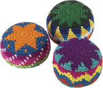 Star Magic crocheted footbag demonstrating flexible pellet filled bean bag shape