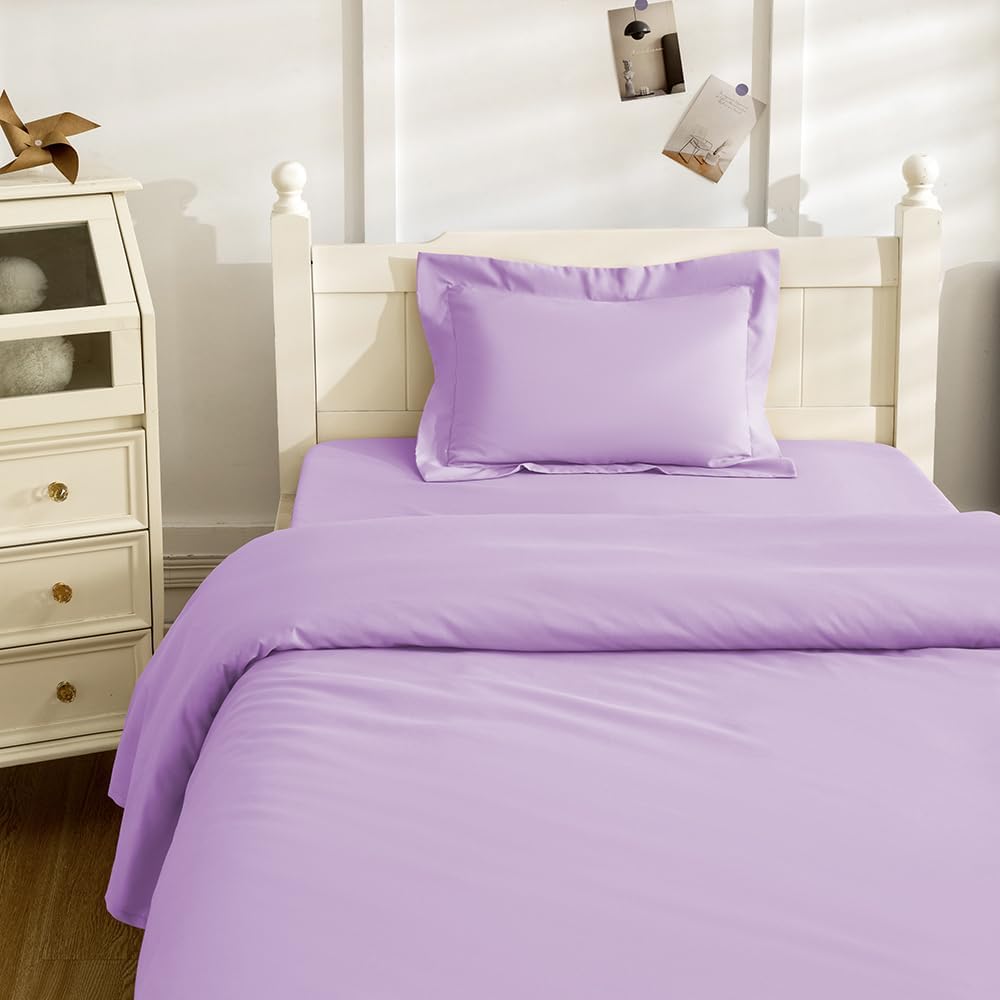 NookZuzu 3 piece toddler sheet set purple front view
