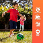 Premium USA imported Nerf foam soccer ball showcasing the embossed textured grip surface.
