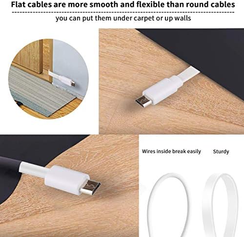 Uogw micro USB camera extension wire close up view of the durable USB A and micro USB ends.