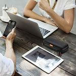 GLCON protective electronics bag opened flat with mesh cable pocket