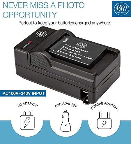 Premium 3.7V replacement lithium-ion camera battery showing gold-plated contact points.