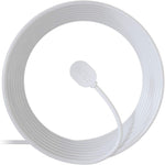 Arlo Outdoor Magnetic Charging Cable 25 feet front view showing white cable and pogo pin connector