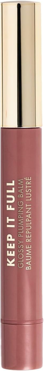 Milani Glossy Plumping Balm 140 Moi highlighting its compact travel friendly packaging.