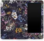 Close up detail of the Midnight Blossom floral pattern on Kindle skin