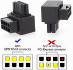 Chenyang 90 degree angled CPU power adapter showing male and female ports