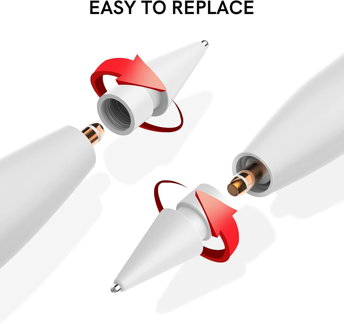 Delidigi Replacement Tips for Apple Pencil Pro/2nd/1st/USB-C, 5 Pack - Image 6