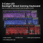 Rii RK100 keyboard showcasing 3-color LED backlit keys