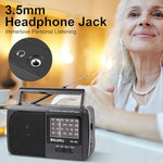 Baijiali BJL-201 radio with 3.5mm headphone jack visible