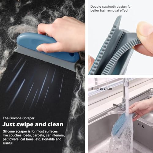 Airbee copper lint shaver cleaning pet fur from a car floor mat.