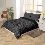 The complete Castle Fairy gray cheetah print bedding setup displayed beautifully in a contemporary adult bedroom setting