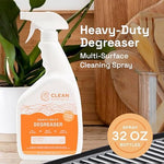 Plant-based multi-surface degreaser spray for oven and stove top grime.
