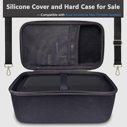 JCHPINE hard carrying travel case for Bose SoundLink Max speaker closed view with zipper detail.