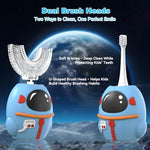 FTOYIN kids toothbrush 5 cleaning modes and power button detail