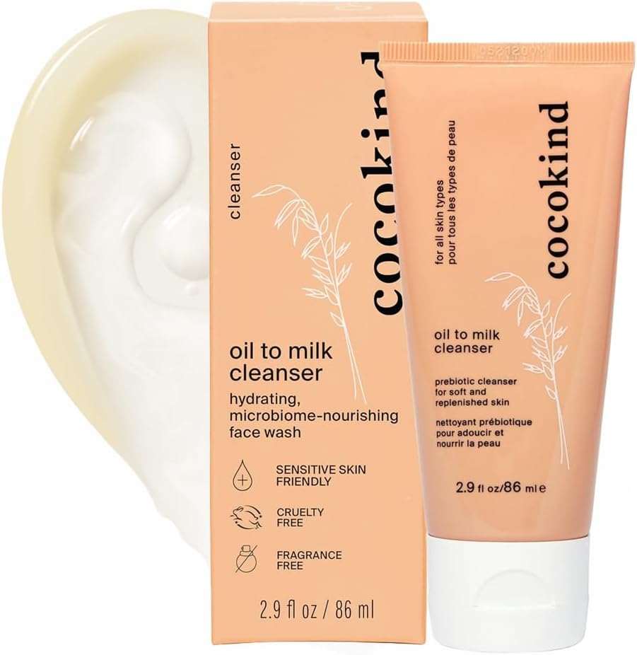 Cocokind Prebiotic Oil to Milk Cleanser 2.9 Ounce tube front view
