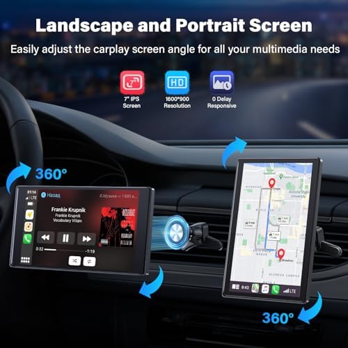 Jansite 7 inch smart car stereo interface showing premium smartphone mirroring.