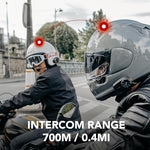 Sena 5S black single pack motorcycle intercom installed on a helmet sleek design view
