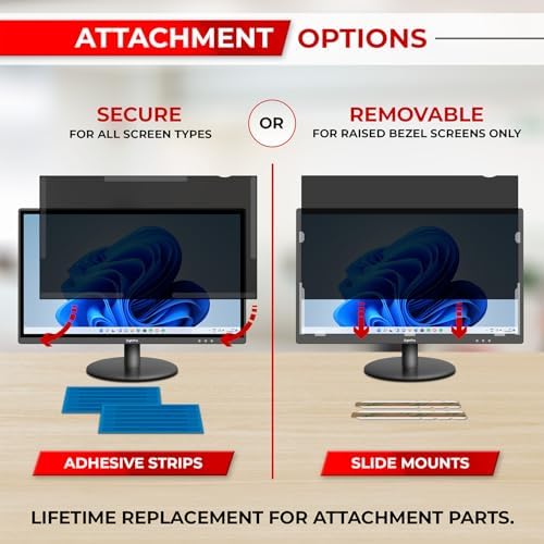SightPro desktop privacy shield highlighting the matte and glossy reversible surfaces.