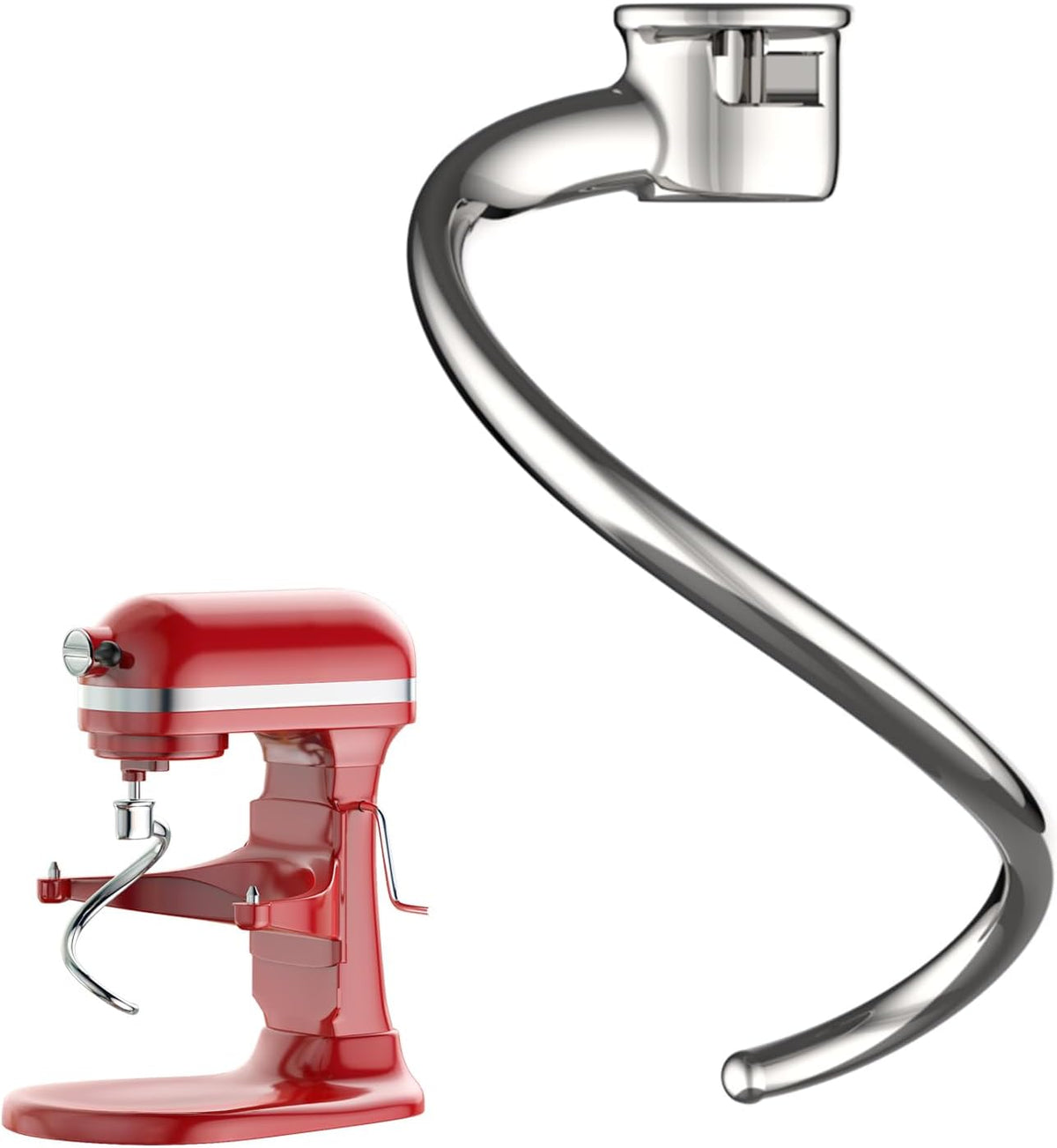 Cofun stainless steel spiral dough hook front view