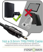 FosPower digital optical cable showing metal connector and PVC jacket detail