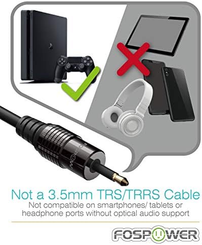 FosPower digital optical cable showing metal connector and PVC jacket detail