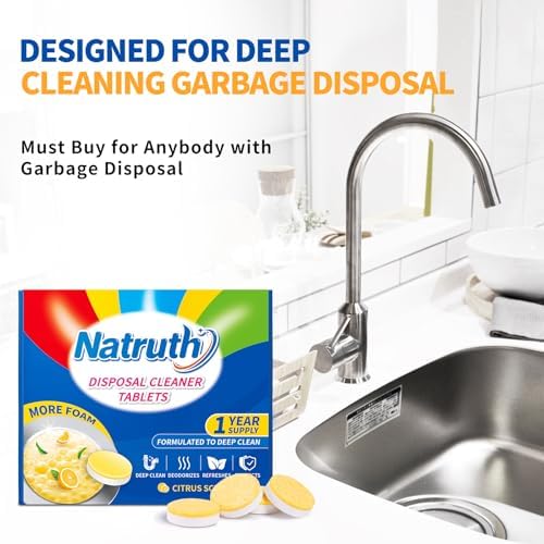 Natruth garbage disposal tablets usage instruction illustration