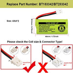 Close-up view of the specific white connector plug and wire leads on the iMah 2.4V Ni-MH battery.