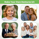 Close up of moldable resin components for DIY dentures