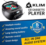 KLIM Bluetooth Boombox showing CD and cassette slots