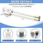 Groword satellite splitter kit showcasing the included six-inch RG6 coaxial jumper cable and dual F-type connectors