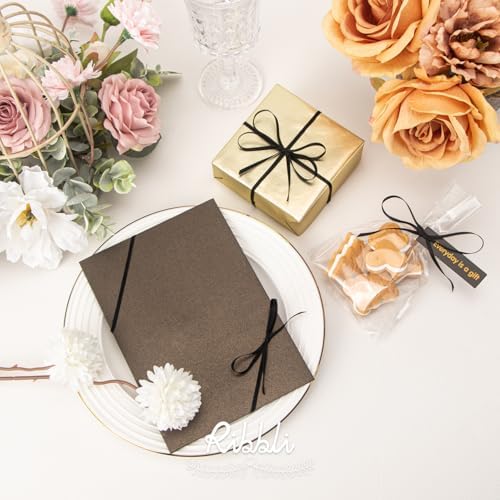 Continuous 50 yard black satin ribbon for DIY crafts