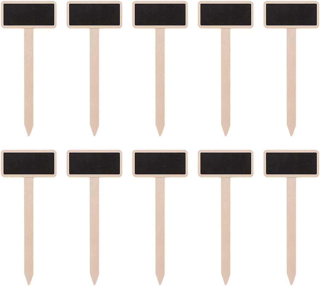Exceart Mini Wooden Chalkboard Plant Labels Wooden Plant Markers Tags Nursery Garden Labels Planter Pot Markers Stakes for Home Gardening Supplies 40pcs - Image 9