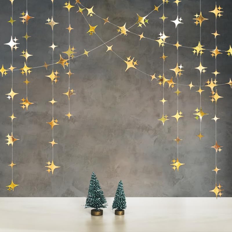 Three packages of forty feet total length twinkle star bunting for birthdays