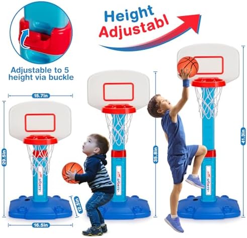 Lacchoufee basketball hoop showing adjustable height settings