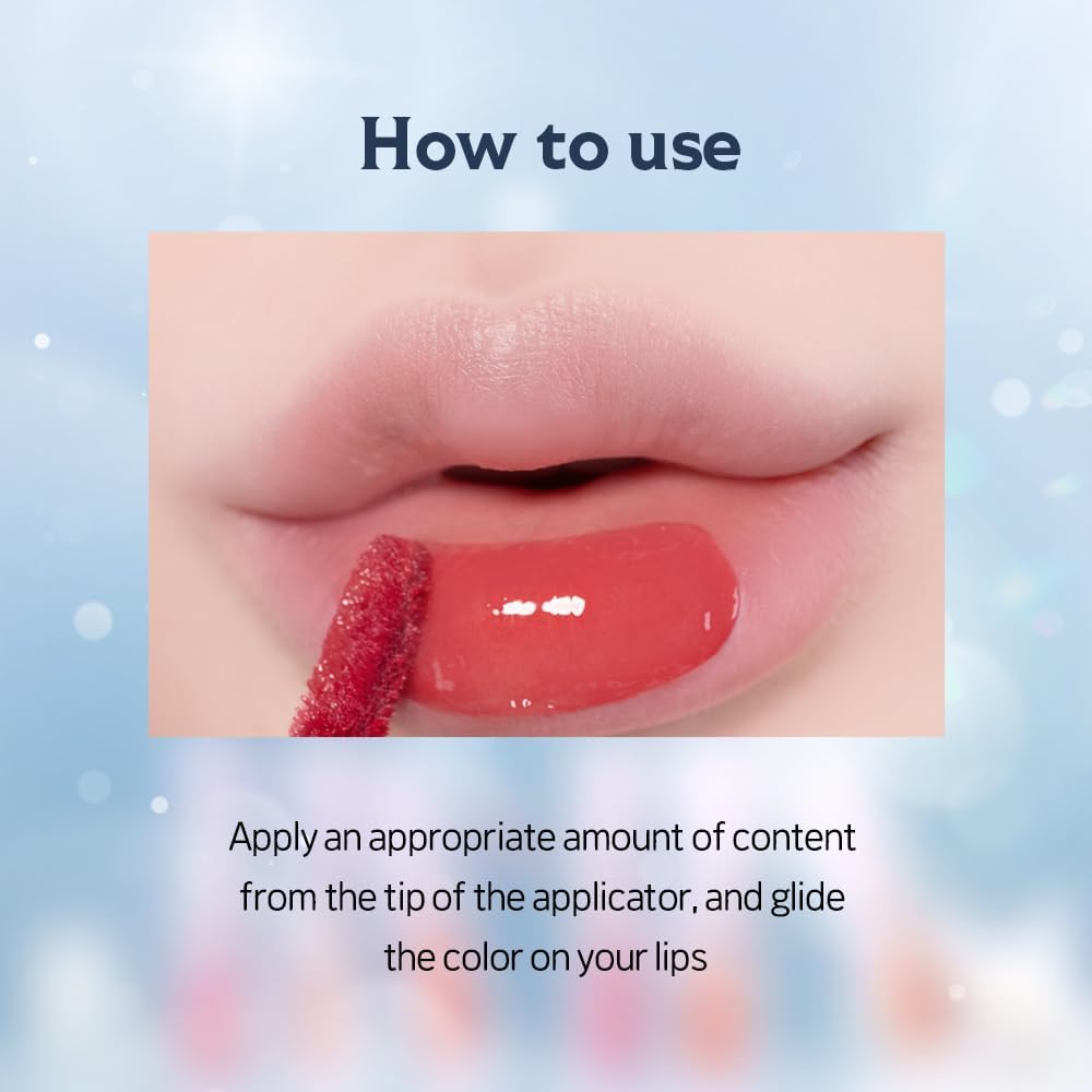 ETUDE Over Glowy Lip Stain Tint #12 Ruby Love | Non-Sticky Vegan Lip Tint | Moisturized & Long-lasting Lip Gloss | Daily Tint for Dry Lips, Korean Makeup - Image 9