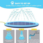 Golden retriever happily splashing inside the Flyboo inflatable water play mat