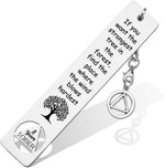 FOKCBOCM 8 years sober metal bookmark front view showcasing engraved tree design