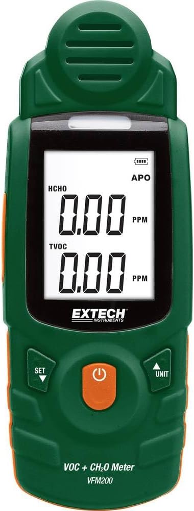 Extech VFM200 VOC formaldehyde meter front view air quality monitor