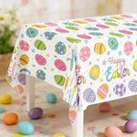 Waterproof and oil resistant texture of the Litmitfu PE plastic holiday tablecloth demonstrating leak protection.